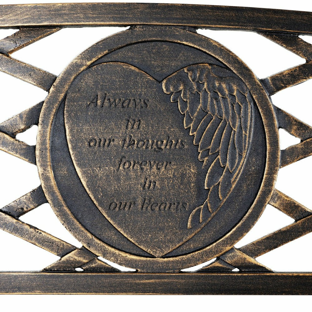Thoughts & Hearts Memorial Metal Garden Bench | Plow & Hearth