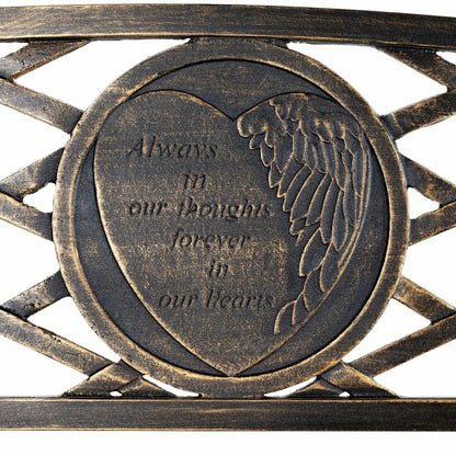 Thoughts & Hearts Memorial Metal Garden Bench | Plow & Hearth