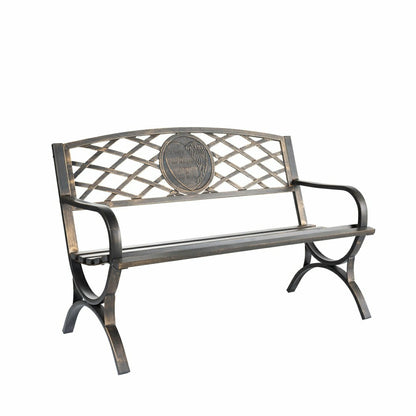 Thoughts & Hearts Memorial Metal Garden Bench | Plow & Hearth