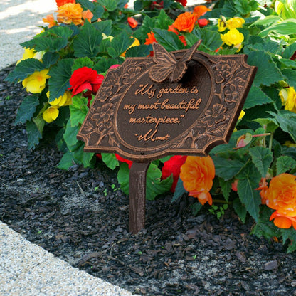 Monet Garden Butterfly Lawn Plaque, Antique Copper | Plow & Hearth