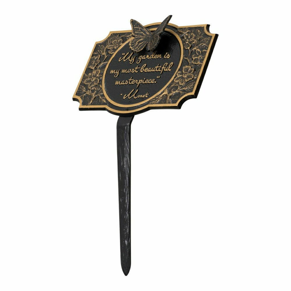 Monet Garden Butterfly Lawn Plaque, Antique Copper | Plow & Hearth