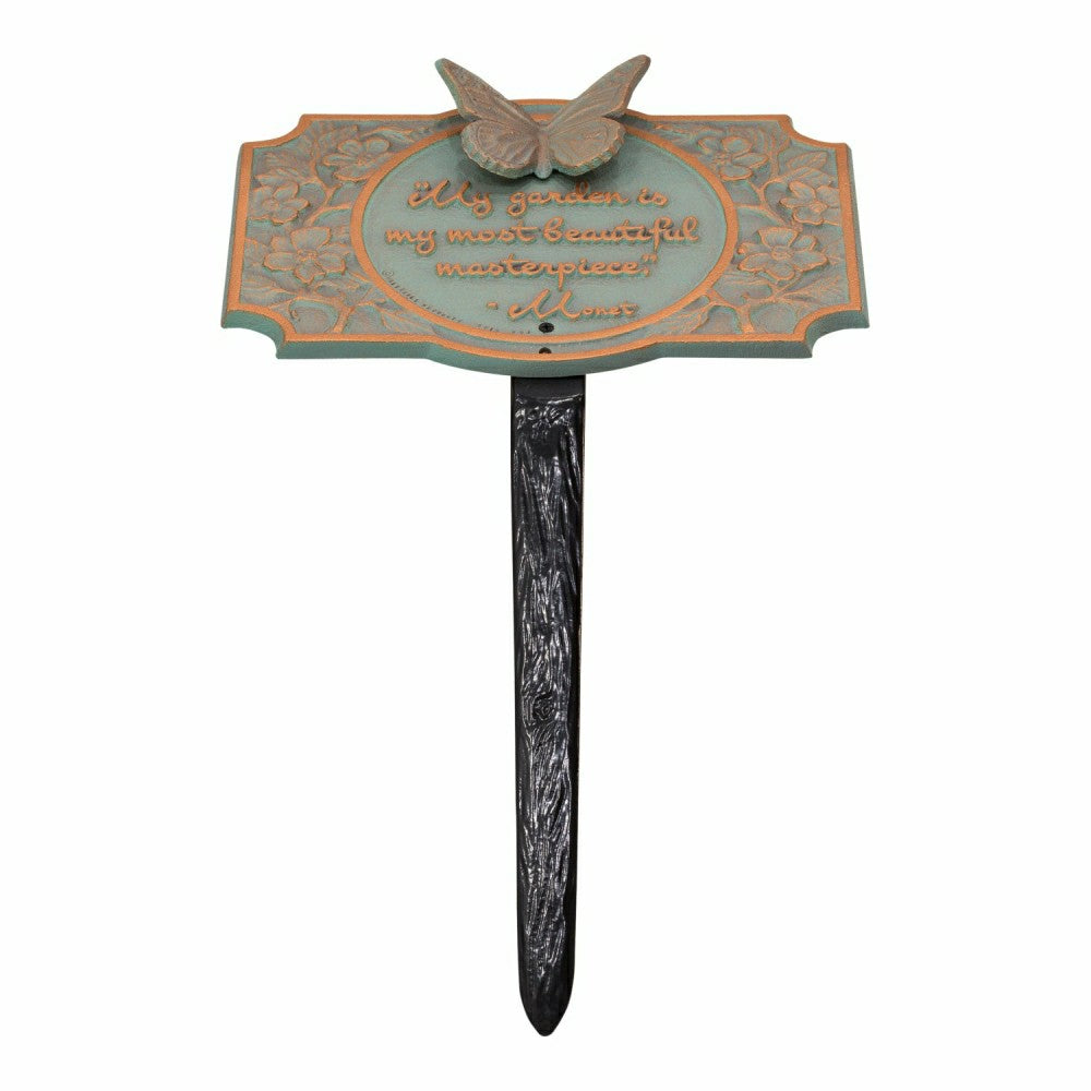 Monet Garden Butterfly Lawn Plaque, Antique Copper | Plow & Hearth