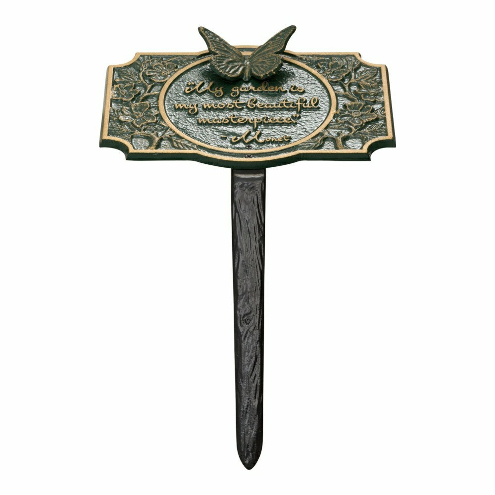 Monet Garden Butterfly Lawn Plaque, Antique Copper | Plow & Hearth