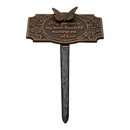 Monet Garden Butterfly Lawn Plaque, Antique Copper | Plow & Hearth