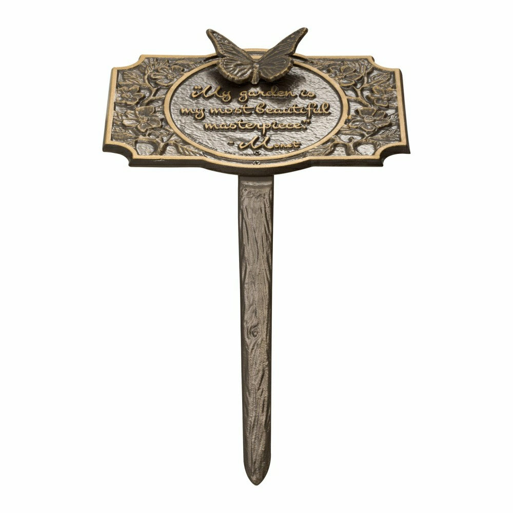 Monet Garden Butterfly Lawn Plaque, Antique Copper | Plow & Hearth