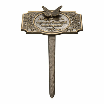 Monet Garden Butterfly Lawn Plaque, Antique Copper | Plow & Hearth