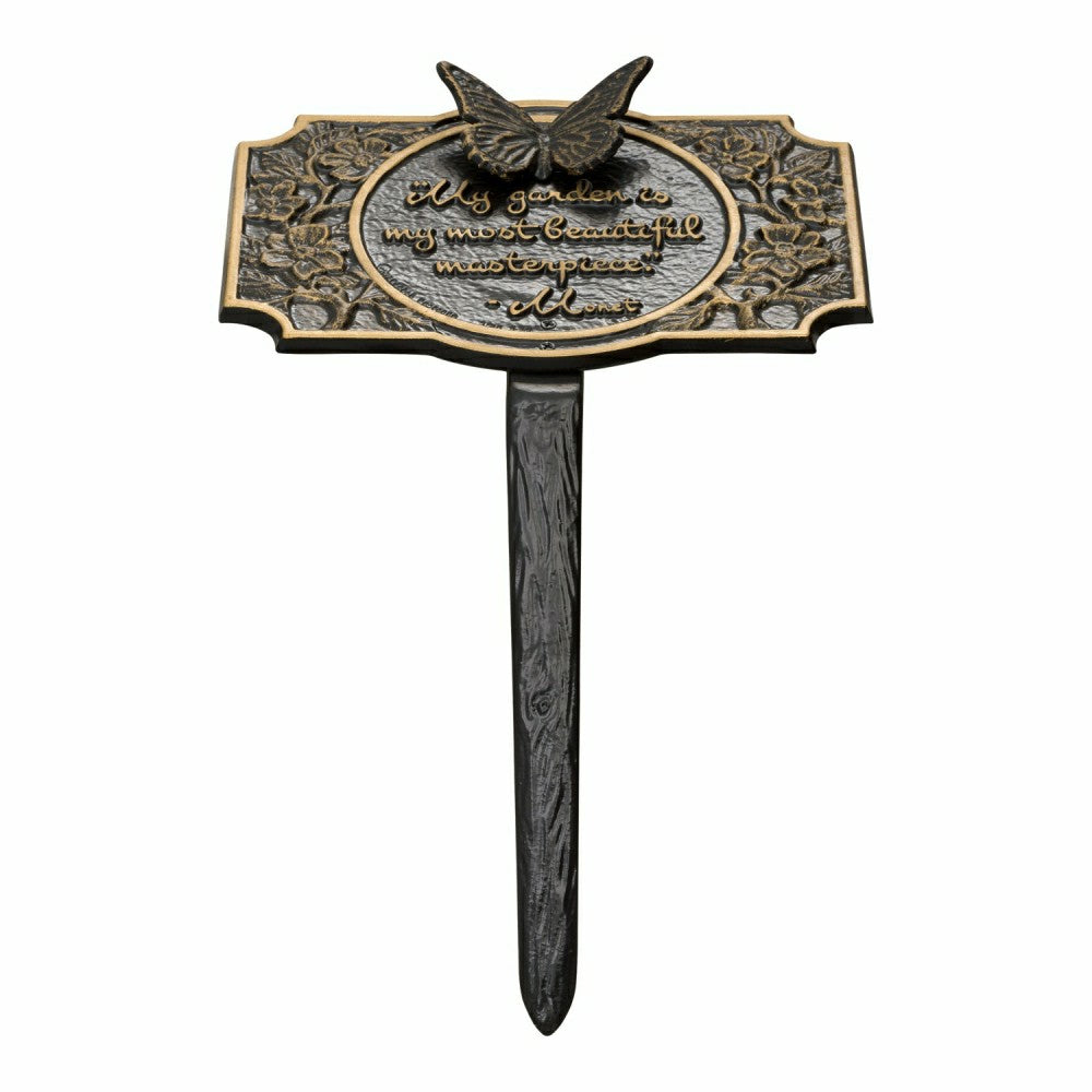 Monet Garden Butterfly Lawn Plaque, Antique Copper | Plow & Hearth