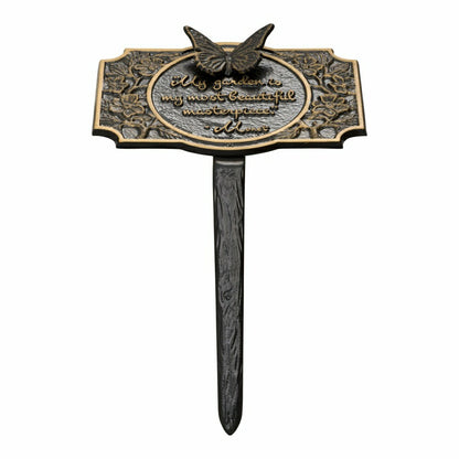 Monet Garden Butterfly Lawn Plaque, Antique Copper | Plow & Hearth