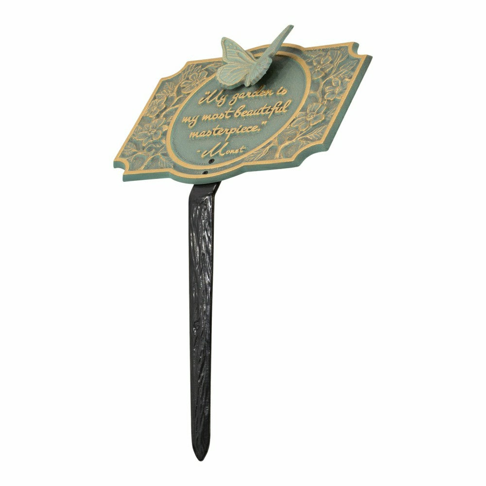 Monet Garden Butterfly Lawn Plaque, Antique Copper | Plow & Hearth