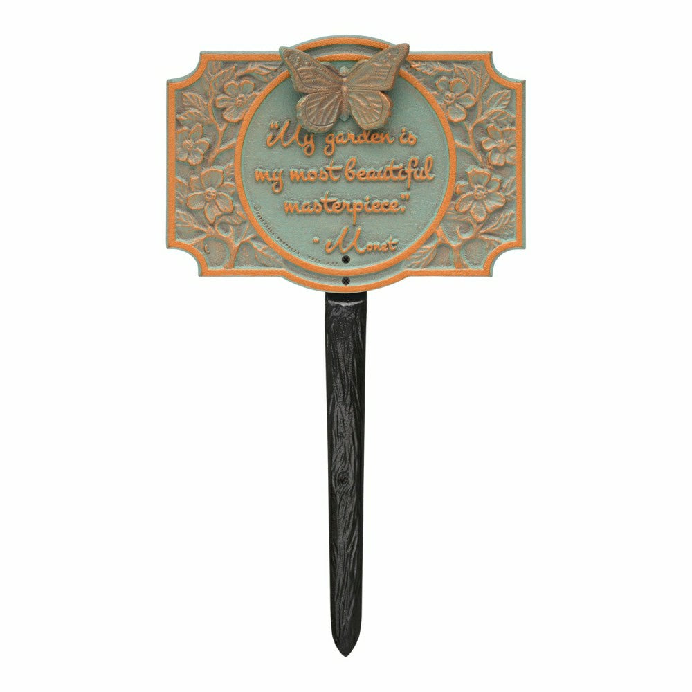 Monet Garden Butterfly Lawn Plaque, Antique Copper | Plow & Hearth