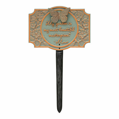 Monet Garden Butterfly Lawn Plaque, Antique Copper | Plow & Hearth