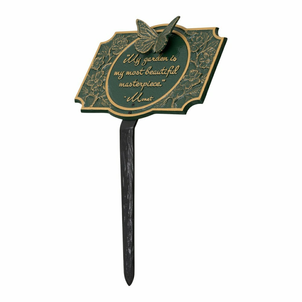 Monet Garden Butterfly Lawn Plaque, Antique Copper | Plow & Hearth