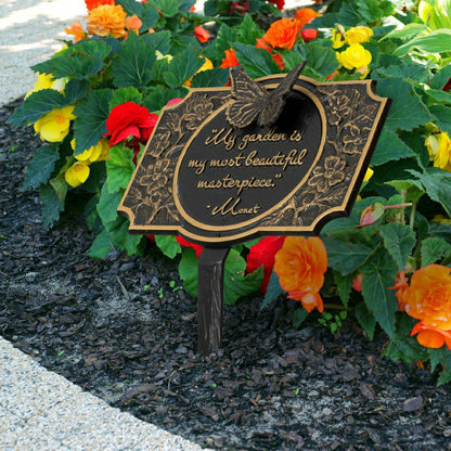 Monet Garden Butterfly Lawn Plaque, Antique Copper | Plow & Hearth