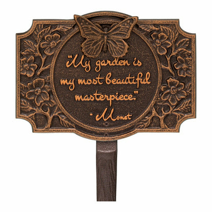 Monet Garden Butterfly Lawn Plaque, Antique Copper | Plow & Hearth