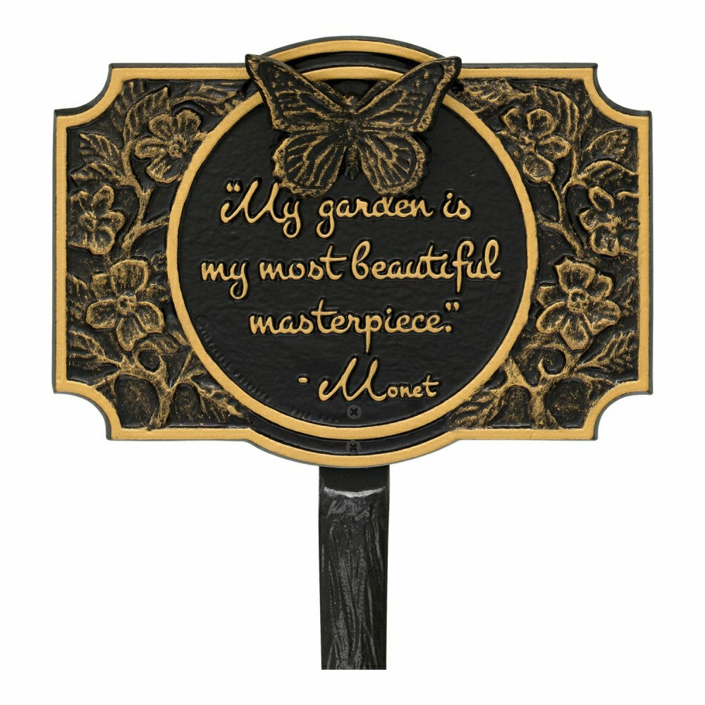 Monet Garden Butterfly Lawn Plaque, Antique Copper | Plow & Hearth
