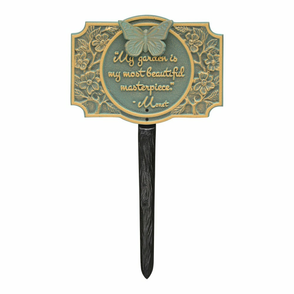 Monet Garden Butterfly Lawn Plaque, Antique Copper | Plow & Hearth