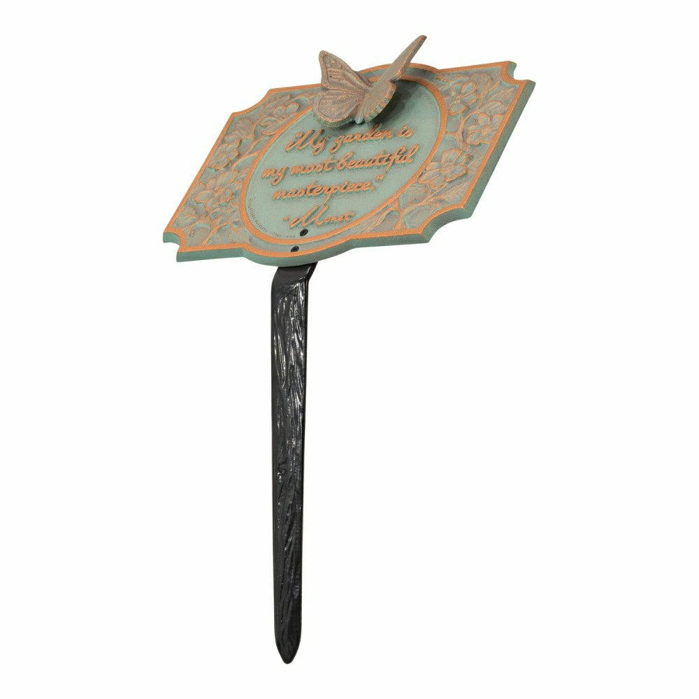 Monet Garden Butterfly Lawn Plaque, Antique Copper | Plow & Hearth