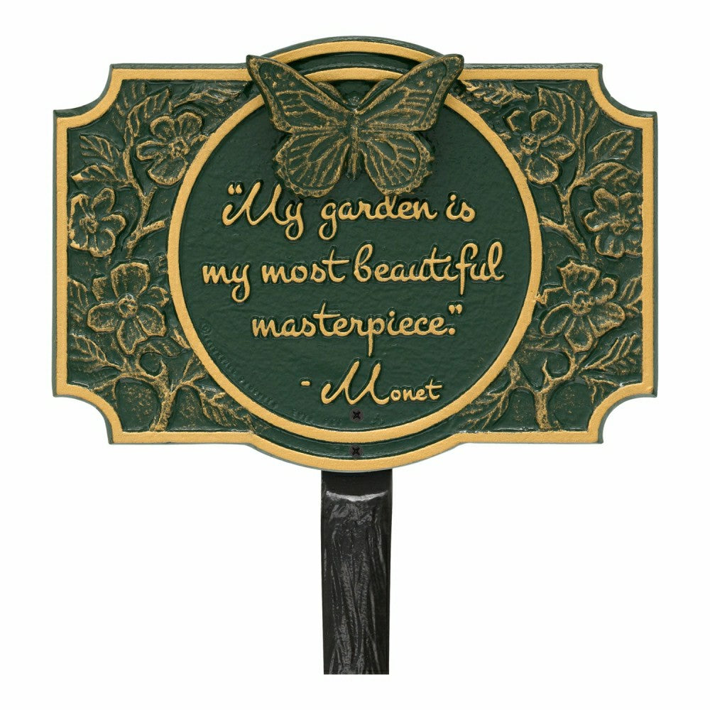 Monet Garden Butterfly Lawn Plaque, Antique Copper | Plow & Hearth