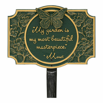 Monet Garden Butterfly Lawn Plaque, Antique Copper | Plow & Hearth