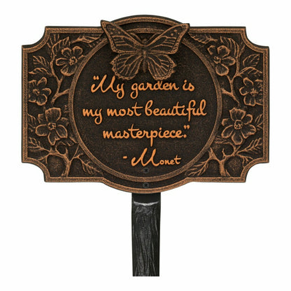 Monet Garden Butterfly Lawn Plaque, Antique Copper | Plow & Hearth