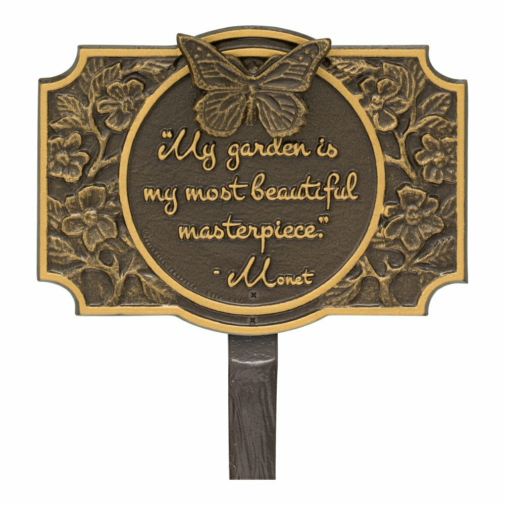 Monet Garden Butterfly Lawn Plaque, Antique Copper | Plow & Hearth