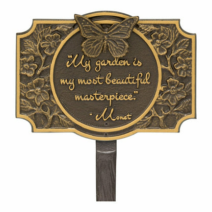 Monet Garden Butterfly Lawn Plaque, Antique Copper | Plow & Hearth