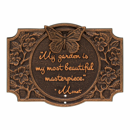 Monet Garden Butterfly Lawn Plaque, Antique Copper | Plow & Hearth