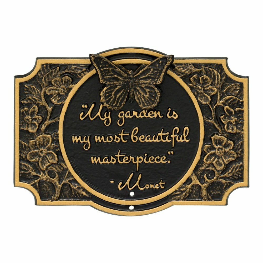 Monet Garden Butterfly Lawn Plaque, Antique Copper | Plow & Hearth