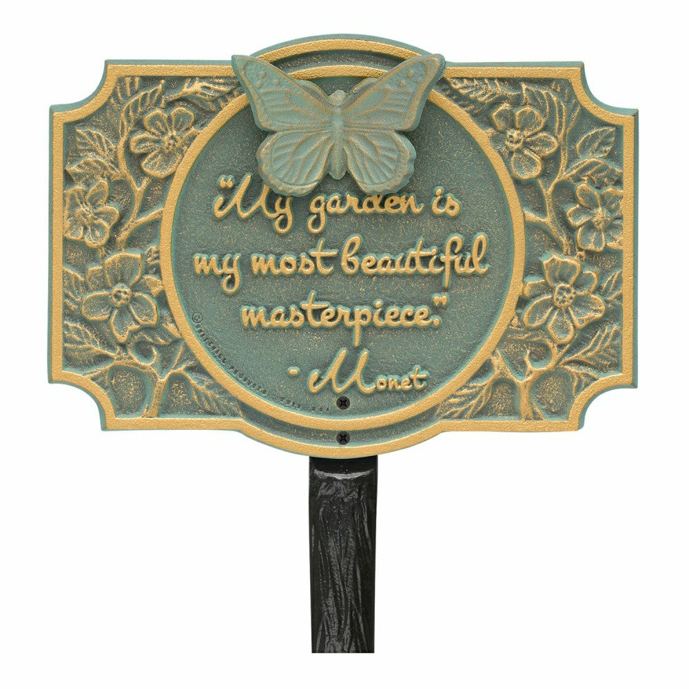 Monet Garden Butterfly Lawn Plaque, Antique Copper | Plow & Hearth