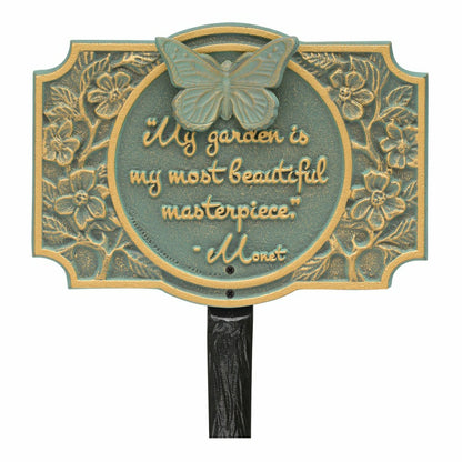 Monet Garden Butterfly Lawn Plaque, Antique Copper | Plow & Hearth