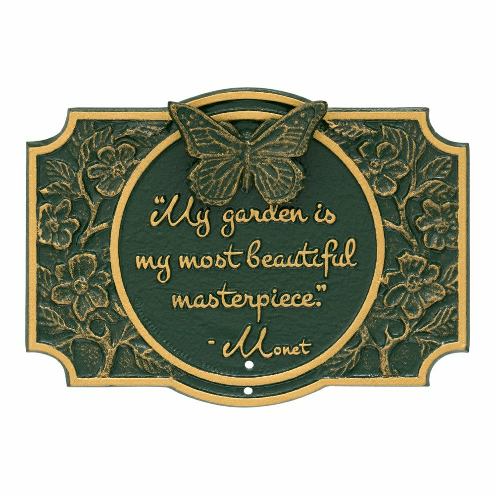 Monet Garden Butterfly Lawn Plaque, Antique Copper | Plow & Hearth