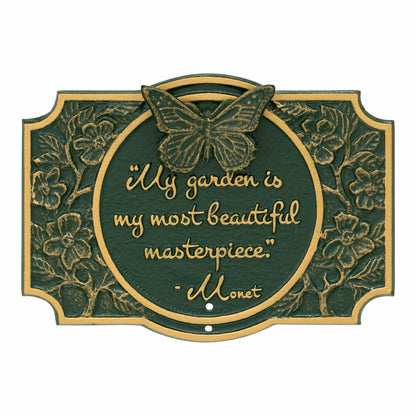 Monet Garden Butterfly Lawn Plaque, Antique Copper | Plow & Hearth