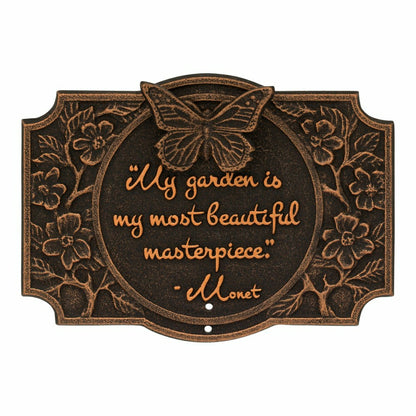 Monet Garden Butterfly Lawn Plaque, Antique Copper | Plow & Hearth