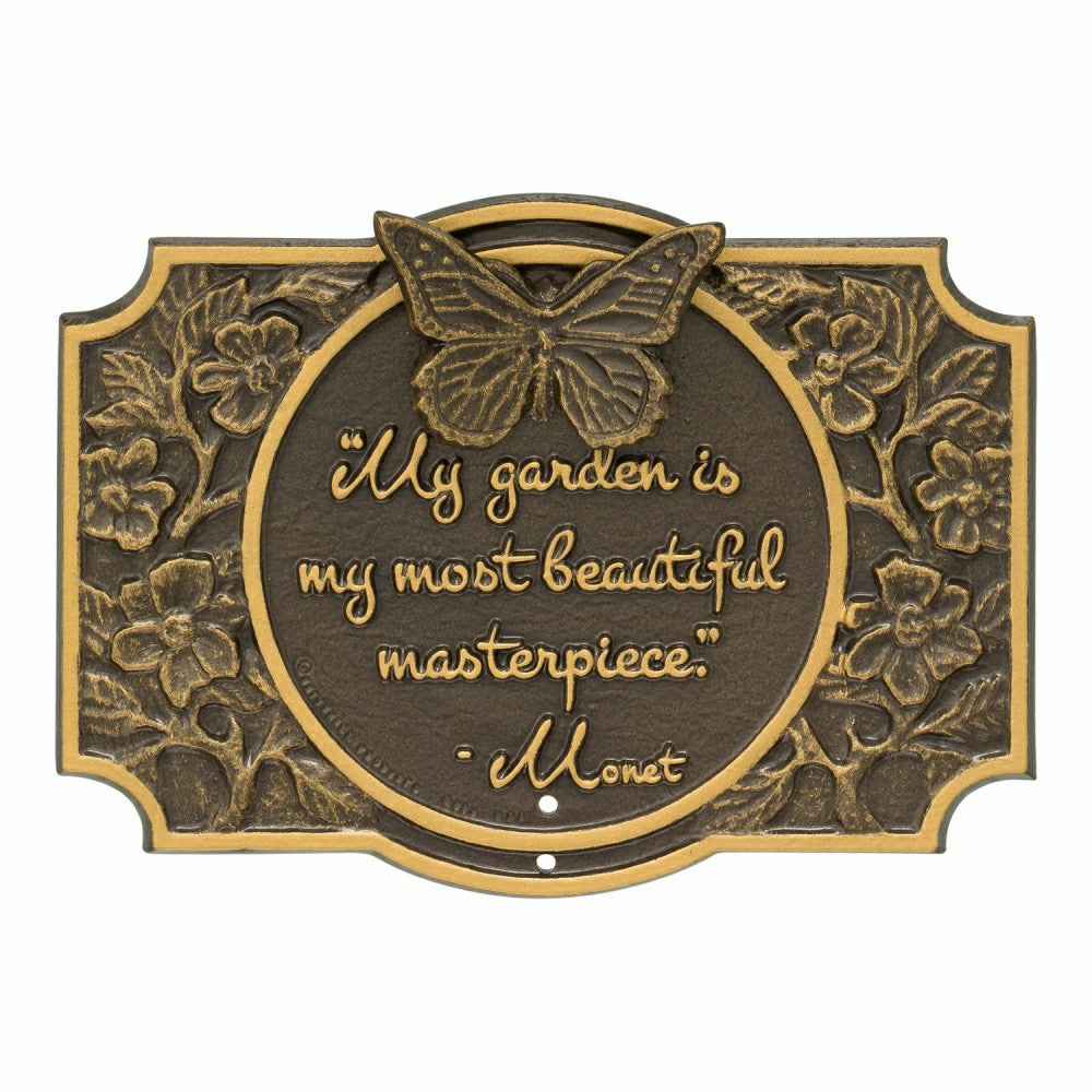 Monet Garden Butterfly Lawn Plaque, Antique Copper | Plow & Hearth