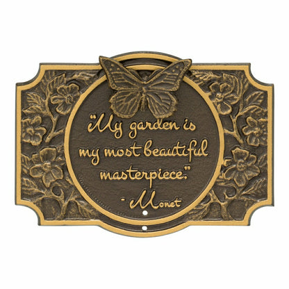 Monet Garden Butterfly Lawn Plaque, Antique Copper | Plow & Hearth