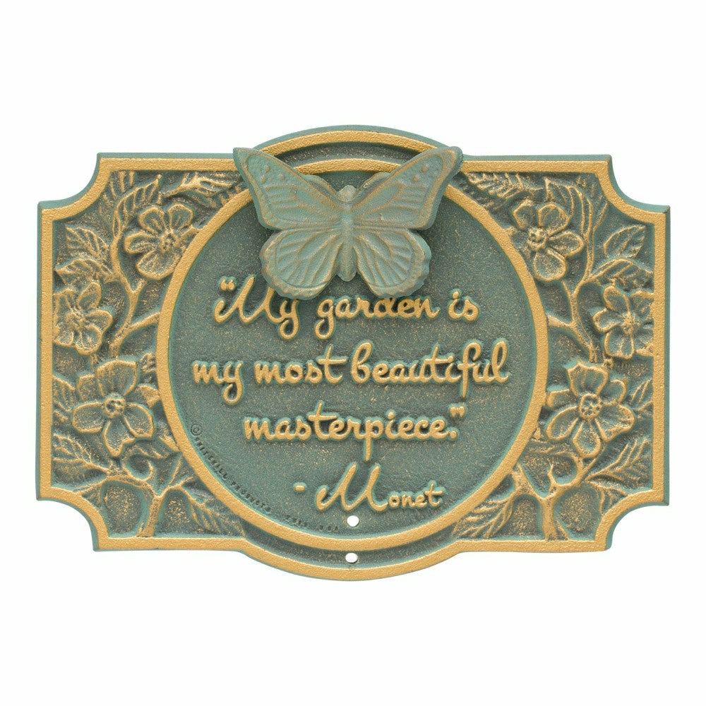 Monet Garden Butterfly Lawn Plaque, Antique Copper | Plow & Hearth