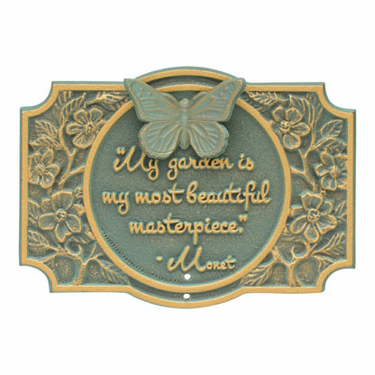 Monet Garden Butterfly Lawn Plaque, Antique Copper | Plow & Hearth
