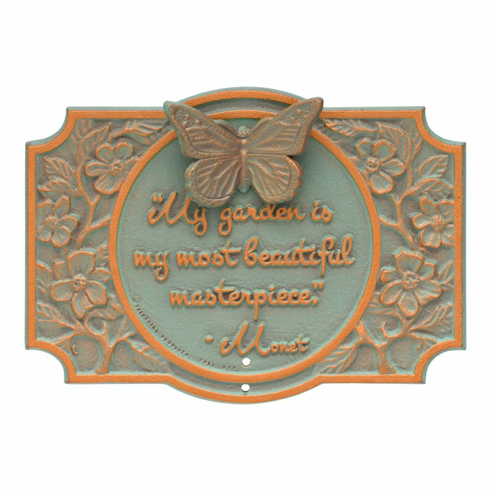 Monet Garden Butterfly Lawn Plaque, Antique Copper | Plow & Hearth