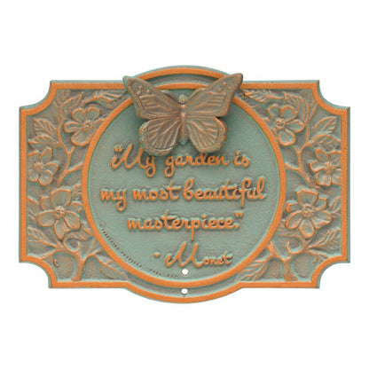 Monet Garden Butterfly Lawn Plaque, Antique Copper | Plow & Hearth