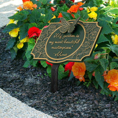 Monet Garden Butterfly Lawn Plaque, Antique Copper | Plow & Hearth