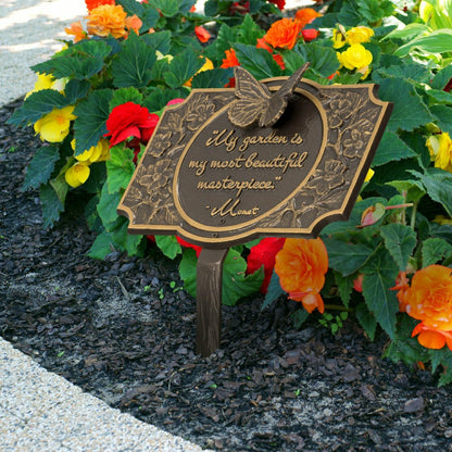 Monet Garden Butterfly Lawn Plaque, Antique Copper | Plow & Hearth
