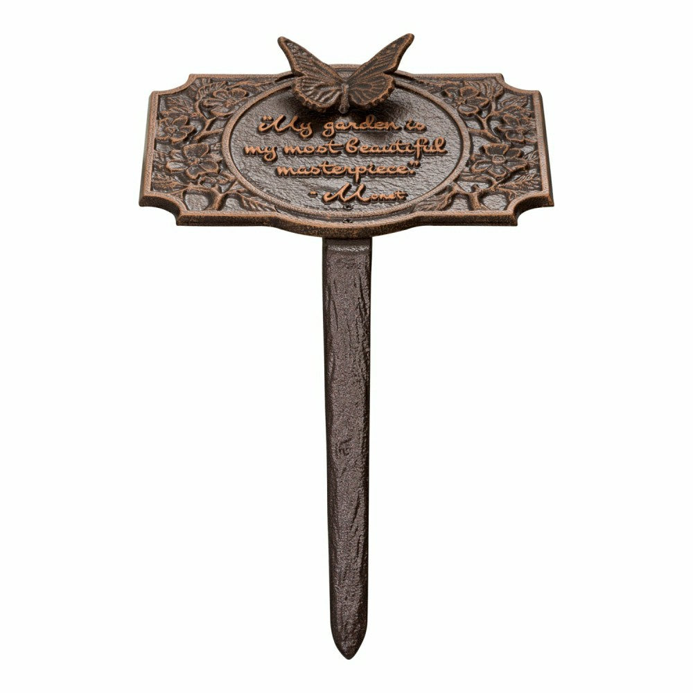 Monet Garden Butterfly Lawn Plaque, Antique Copper | Plow & Hearth