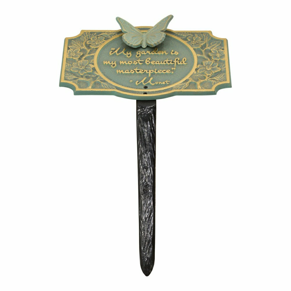 Monet Garden Butterfly Lawn Plaque, Antique Copper | Plow & Hearth