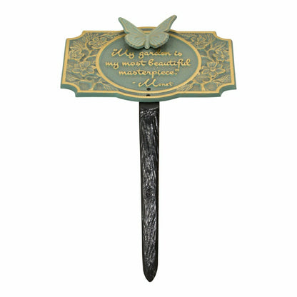 Monet Garden Butterfly Lawn Plaque, Antique Copper | Plow & Hearth