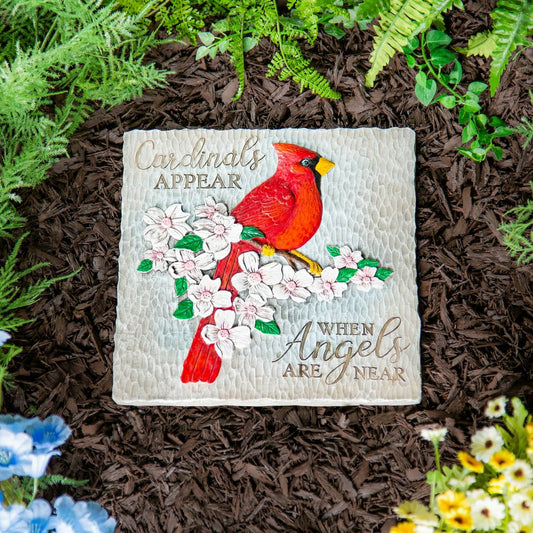 Memorial Garden Stone, Cardinals Appear when Angels are Near, 10.5" | Plow & Hearth