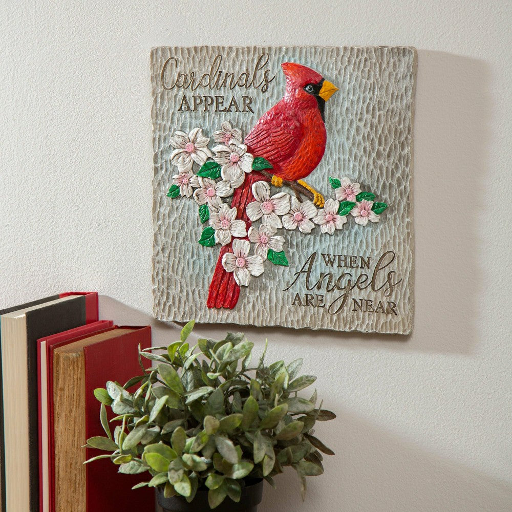 Memorial Garden Stone, Cardinals Appear when Angels are Near, 10.5" | Plow & Hearth
