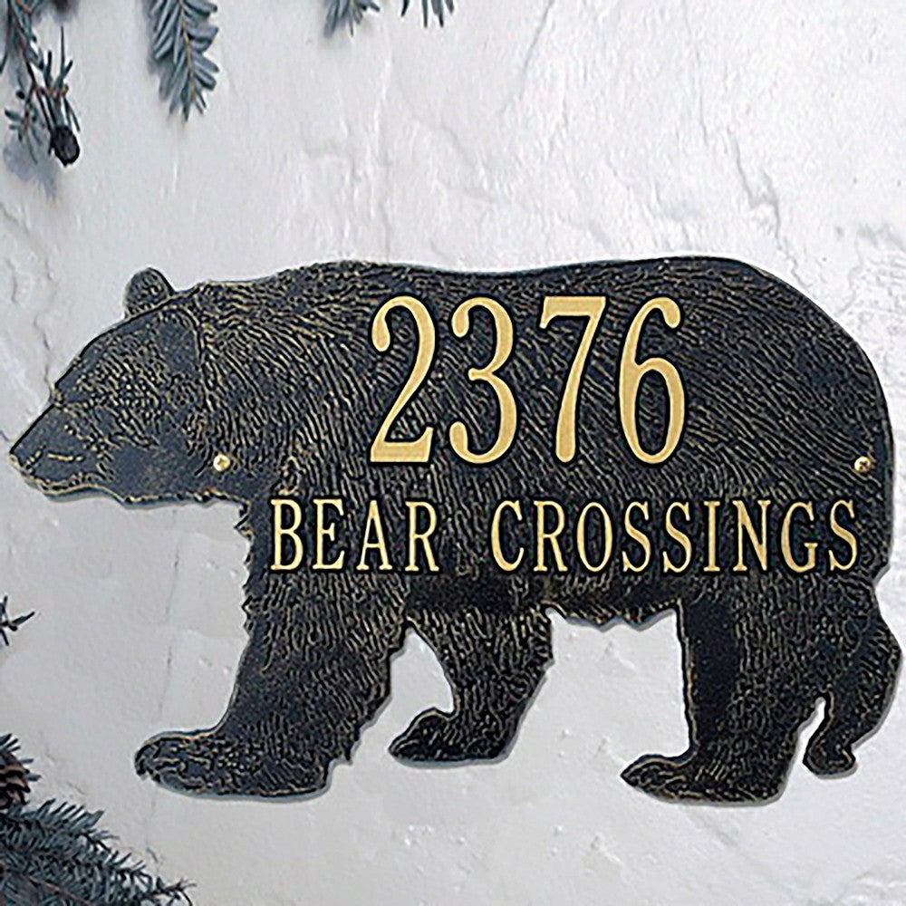 Bear Silhouette Address Plaque | Plow & Hearth
