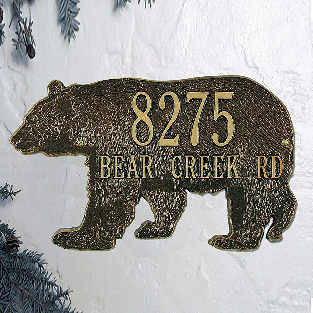 Bear Silhouette Address Plaque | Plow & Hearth