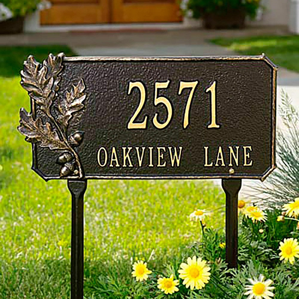 Leaf Accent Address Plaque | Plow & Hearth