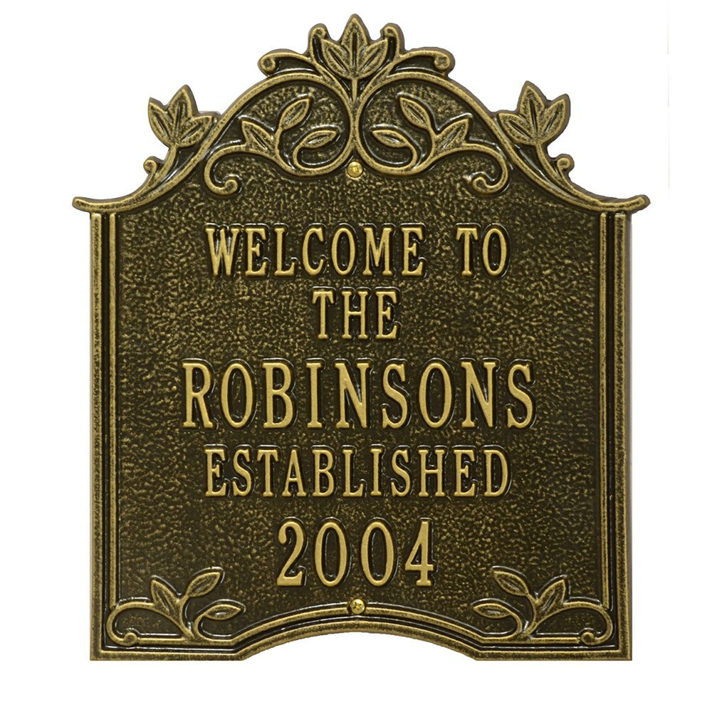 Aluminum Ivy Wedding Plaque | Plow & Hearth